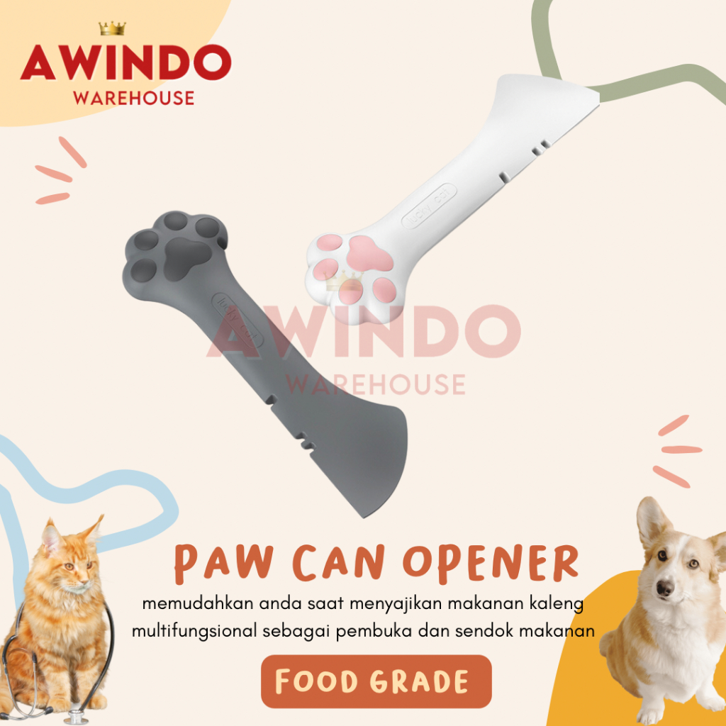 CIKOK - Sendok Spatula Pembuka Makanan Kaleng Hewan Kucing Anjing Silikon Paw Can Opener