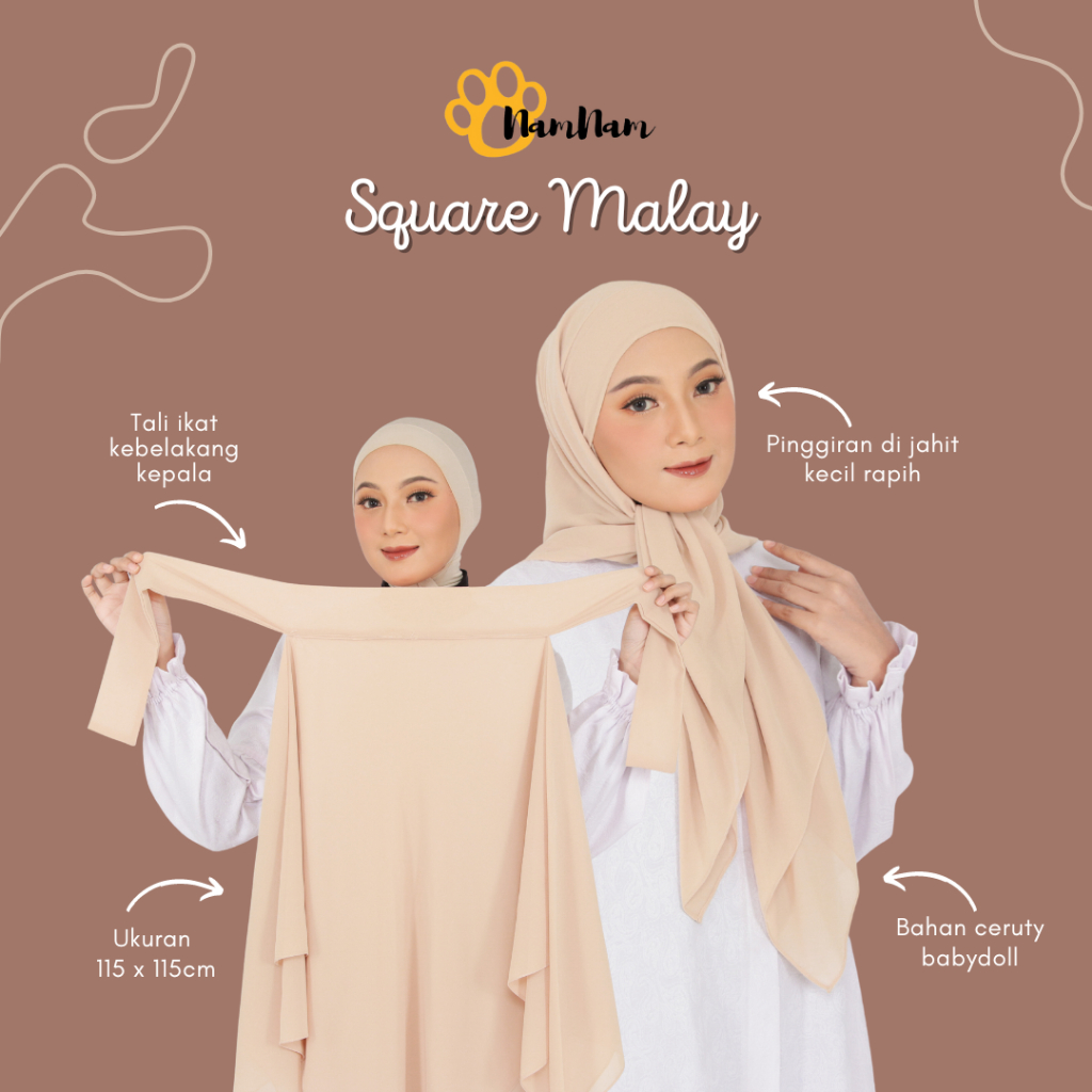 Hijab segiempat malay malayu