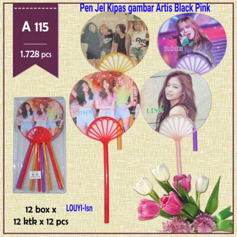 

1pcs PULPEN GEL BENTUK KIPAS KARAKTRER BT** B*PINK (upload baru yang lama di take out shopee)