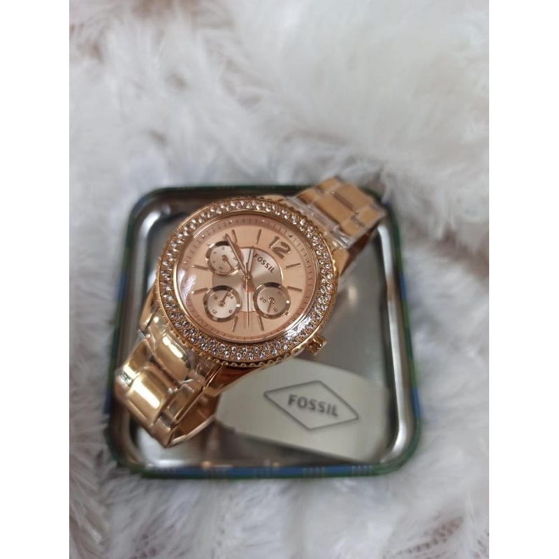 Jam Tangan Fossil Stella ES3590 ES 3590 - Rosegold