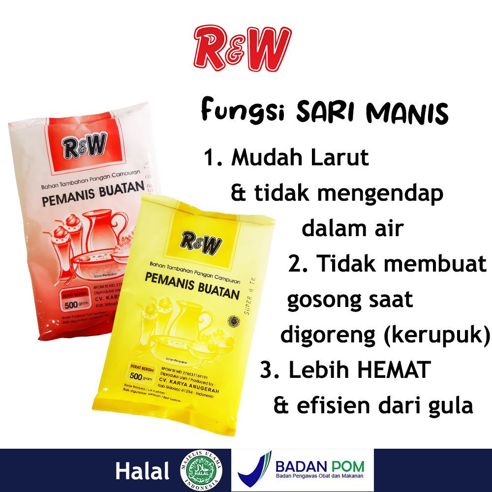 Sari Manis Pemanis Buatan Sodium Super Rajawali R&amp;W RW 20 gr