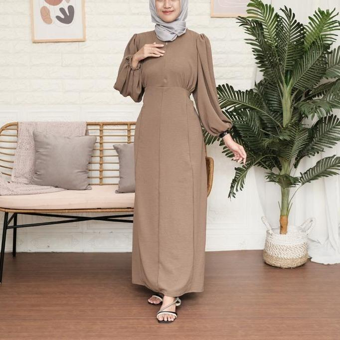 VS - RONA DRESS GAMIS PREMIUM BAHAN AIRFLOW CRINCKLE