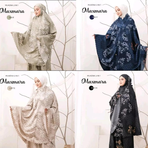 Mukena Maxmara 2in1 Luxury Printing Premium || Mukena silky premium || Mukena maxmara 2in1 laser cut