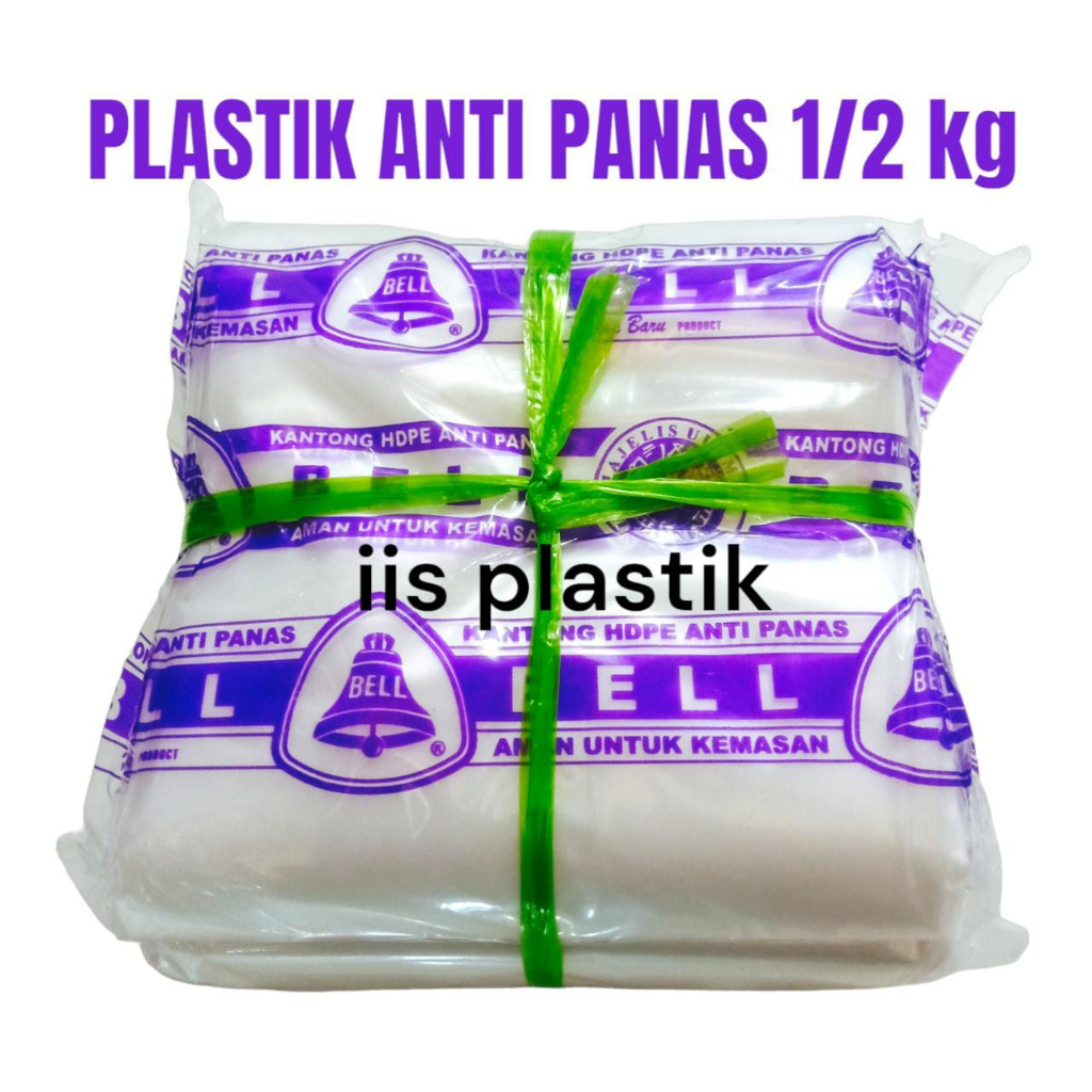 Kantong Plastik Anti Panas Bell 1/2 kg 12 x 25 / HD ATP Merk Bell | Kantong Kuah Panas Bell Ukuran 1/2 kg 12 x 25