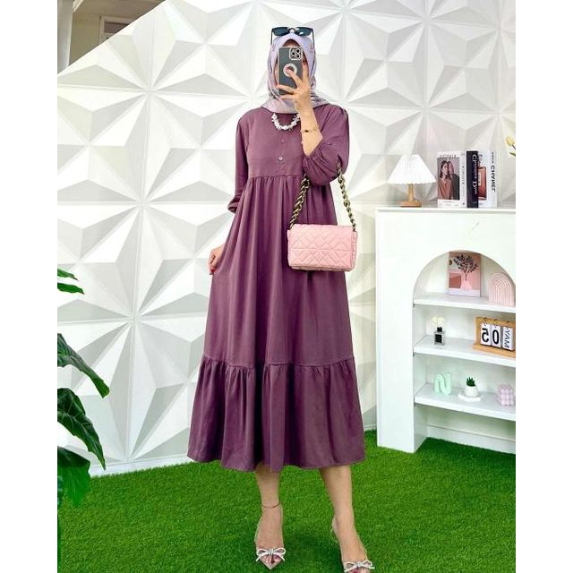 Raya midi dress muslimah dress wanita muslim long tunik terbaru