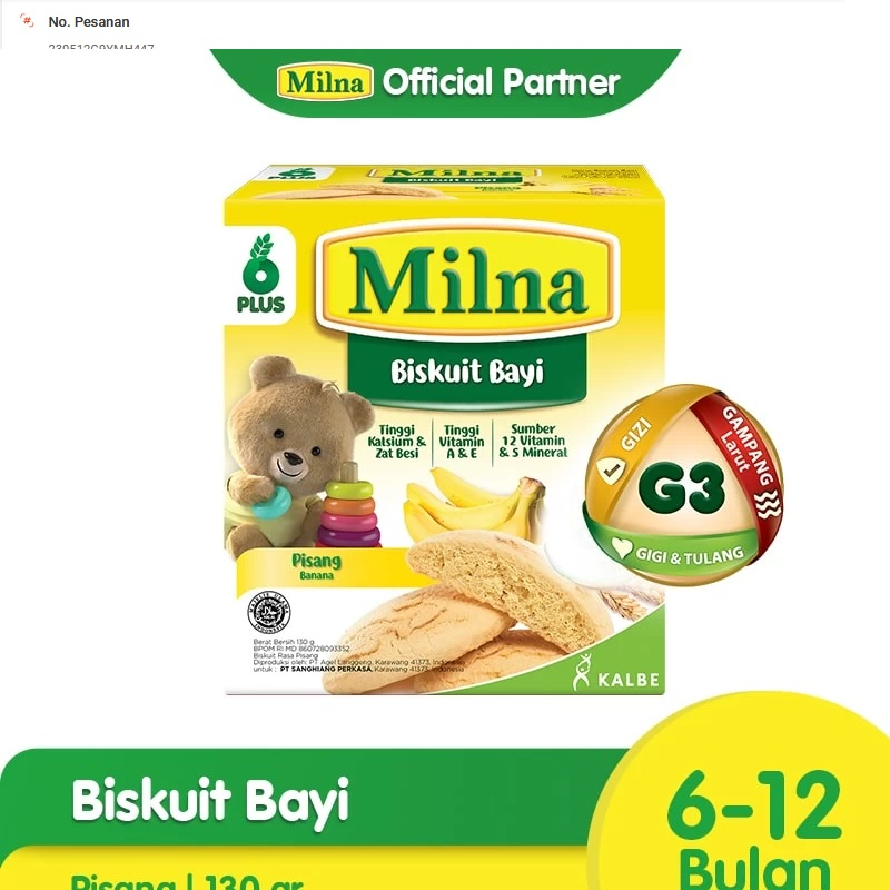 Biskuit bayi Milna 130g / 65g