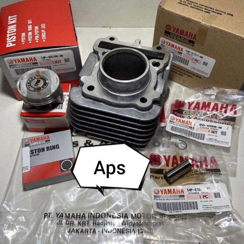 ORIGINAL PAKET CYLINDER SILINDER CILINDER BURENG BURING BLOK MESIN SEHER PISTON RING SET FINO F1 XRI