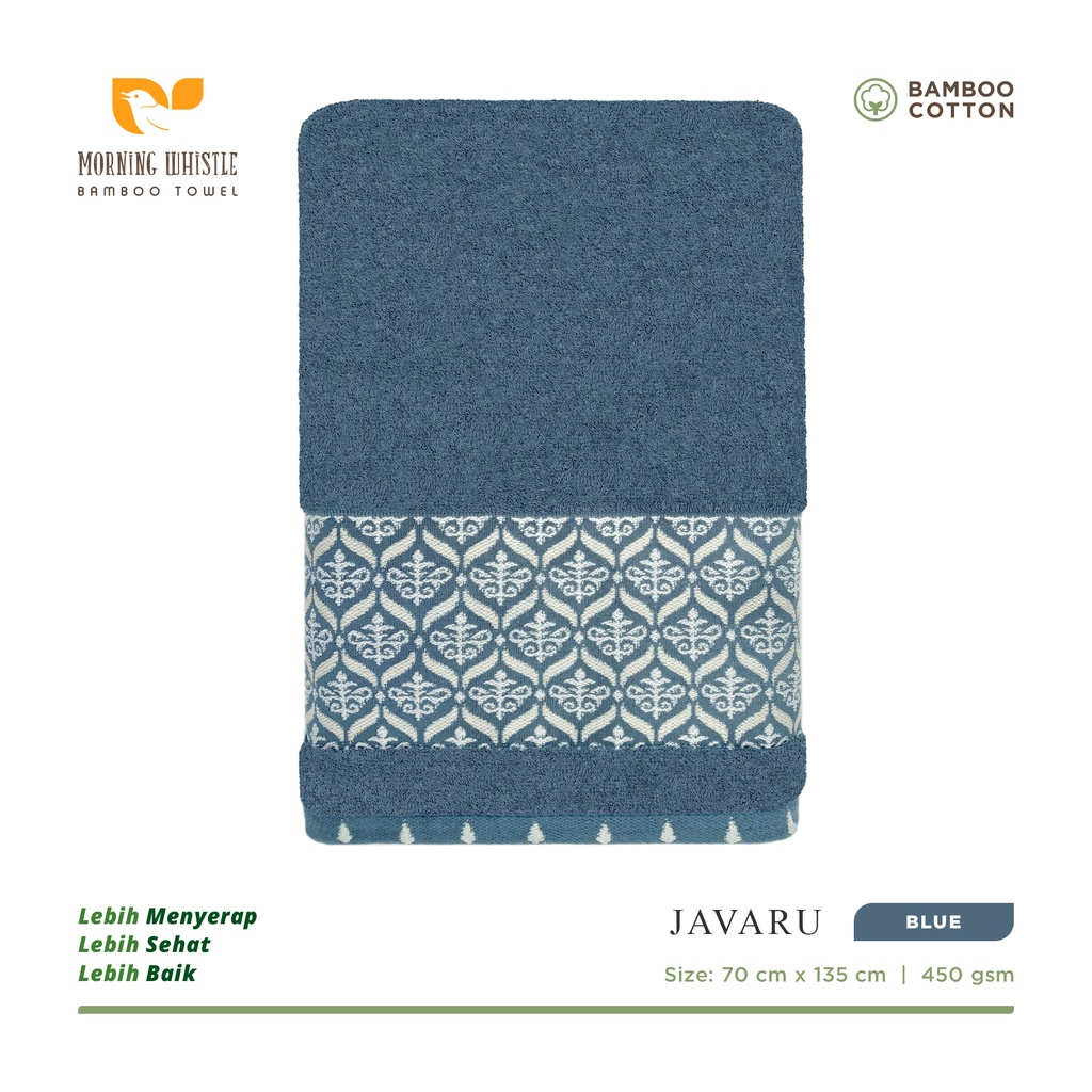 Handuk Mandi Dewasa Terry Palmer Murah / Towel Morning Whistle Serat Bambu Motif Javaru 70x135cm