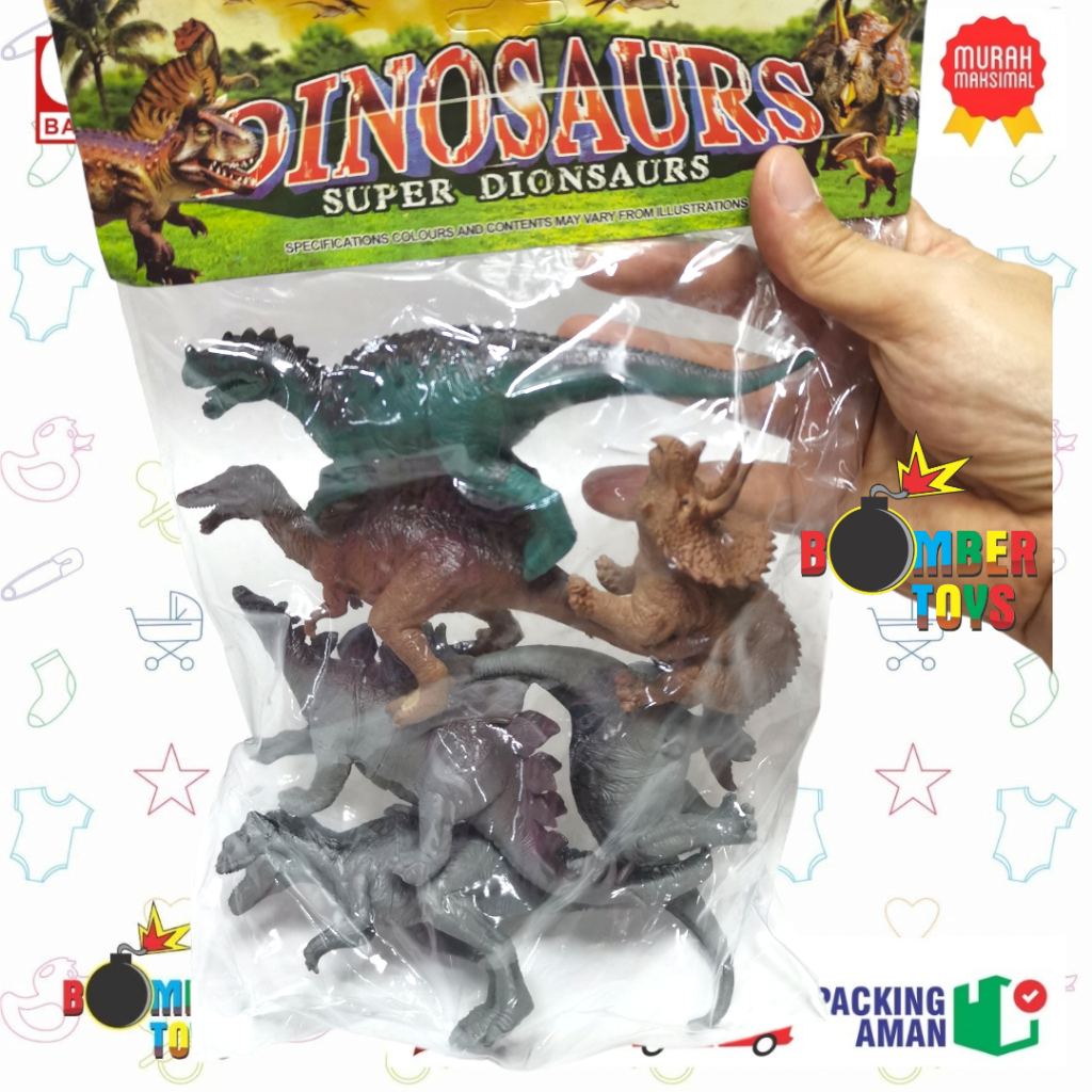 MAINAN  ANAK Miniatur Dino Dinosaurus Karet JURRASIC WORLD F283 KOLEKSI TIREK TREX