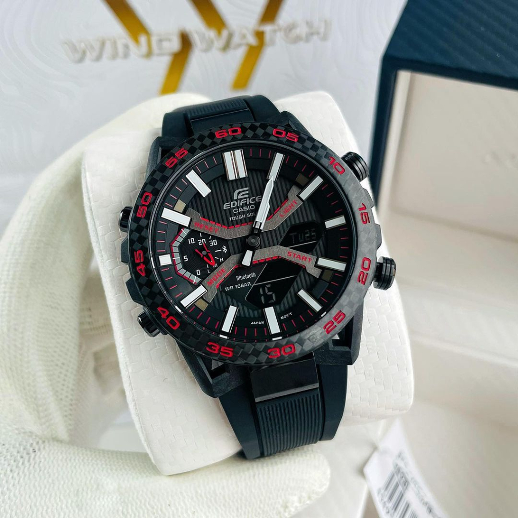 Jam Tangan Pria Casio Edifice ECB-2000 Analog Digital Rubber Black
