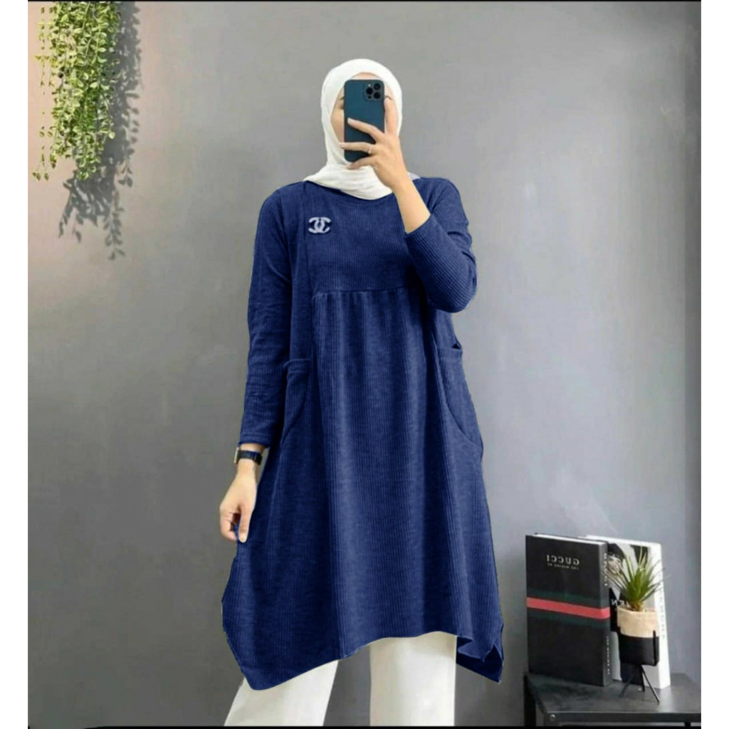 PCS TUNIK MADLY FASHION PAKAIAN WANITA ATASAN BAHAN KNIT ED