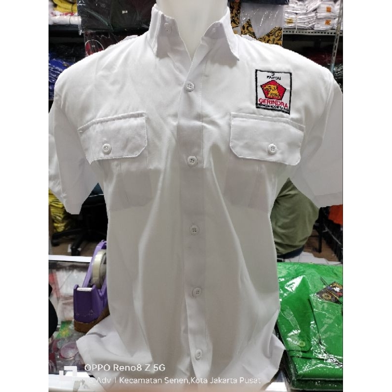Kemeja Gerindra tangan pendek