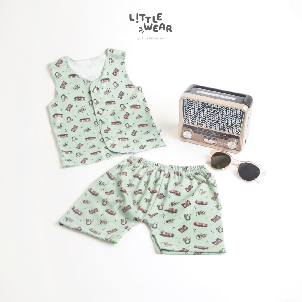 [TOMS] [0-6m, 6-12m] LITTLE PALMERHAUS (1stel) LITTLE WEAR Baby Sleeveless ( Stelan Baju Kutung Bayi )