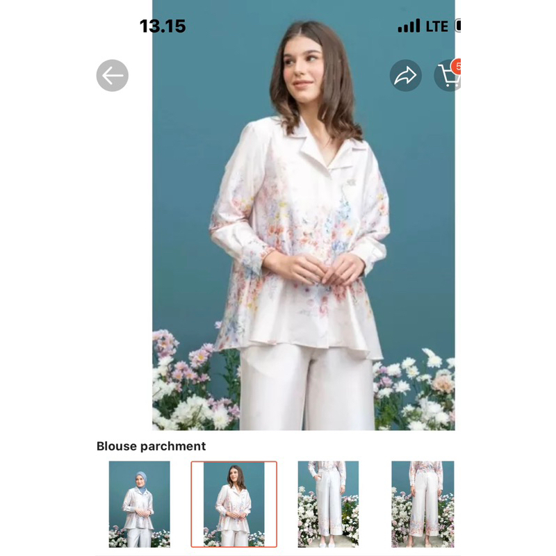 WEARING KLAMBY HEIDI BLOUSE PARCHMENT