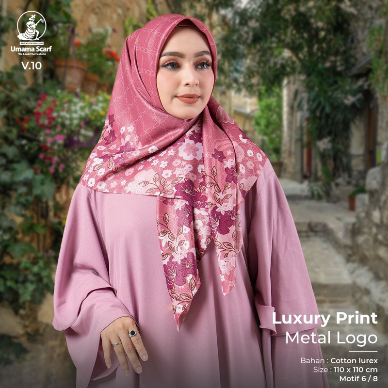 (PART2) Hijab Glitter Umama Luxury Motif Plain LC Plat Besi Gold