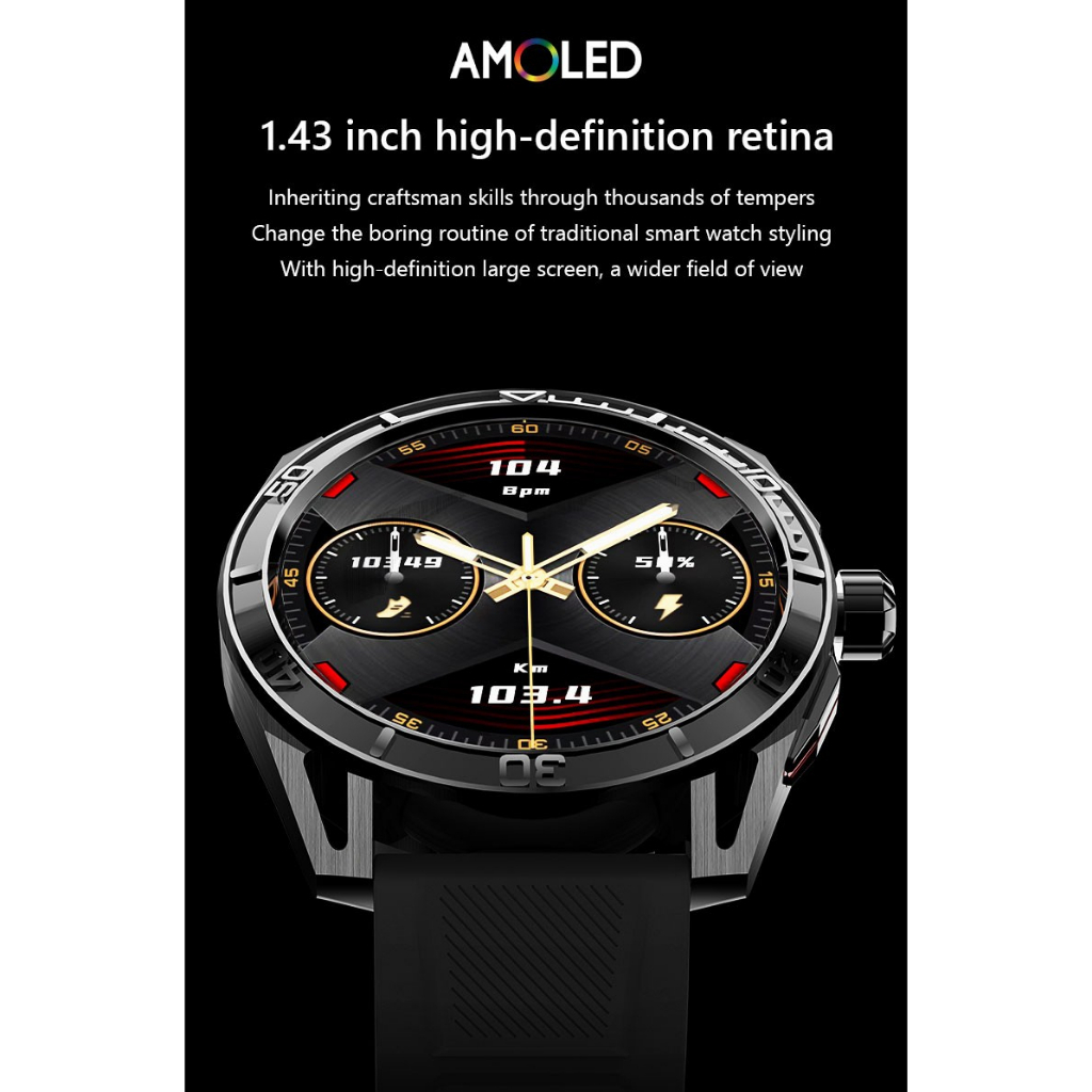 JS30 Max AMOLED Smartwatch 1.43 inch Always On Display Jam Tangan Watch