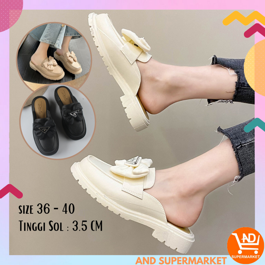 AND / COD / Sandal Wanita Import Sandal Jalan Perempuan Model Slip On Sendal Flat Pita Cewek Murah Sandal Wanita Fashion Kekinian SPT-57