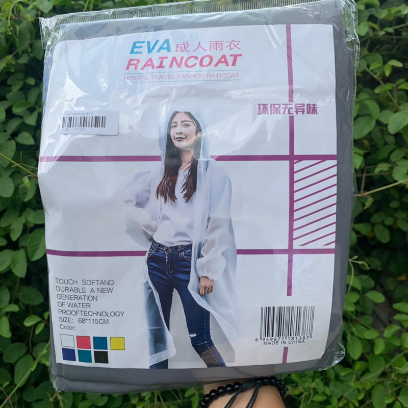 Jas Hujan Eva | Mantel Transparan Unisex Model Fashion Korea Waterproof Bahan Vinyl