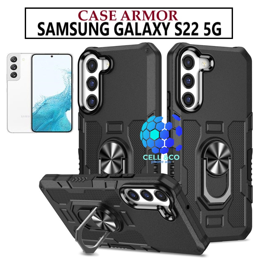 Case Armor SAMSUNG GALAXY S22 5G Iring Cincin Magnetic Kesing Hp Protect kamera Premium Hard Case Standing Robot Pelindung Kamera