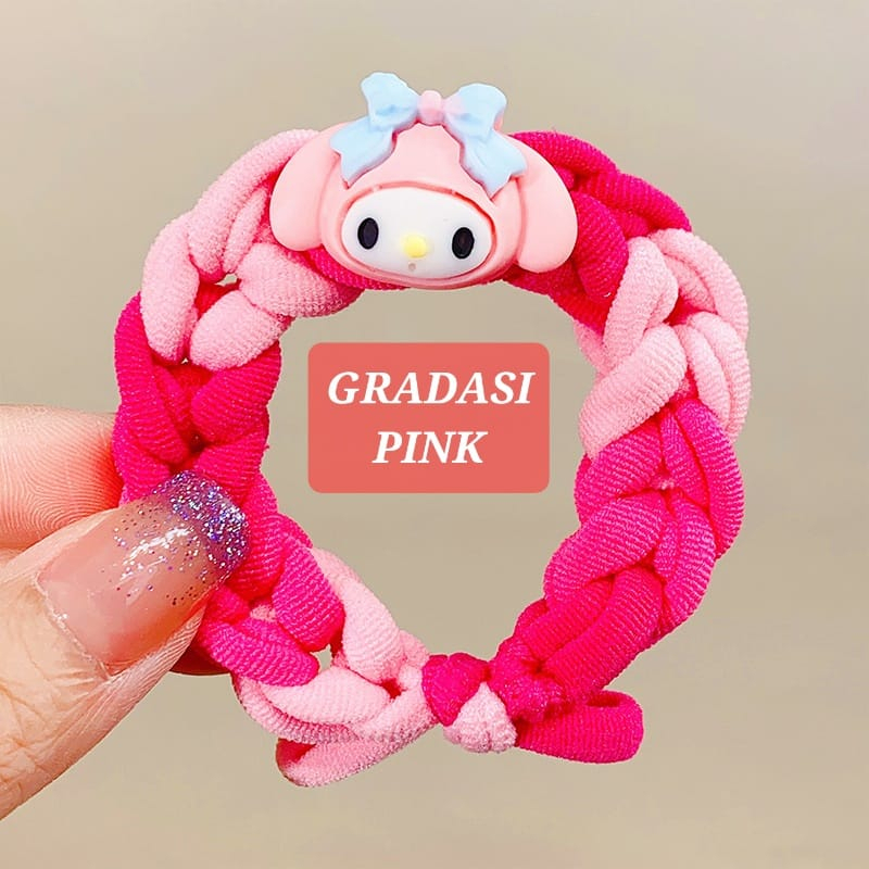 KARET SANRIO GRADASI PITA RAMBUT GELANG ANAK CEWEK FASHION KOREA IMPORT LUCU