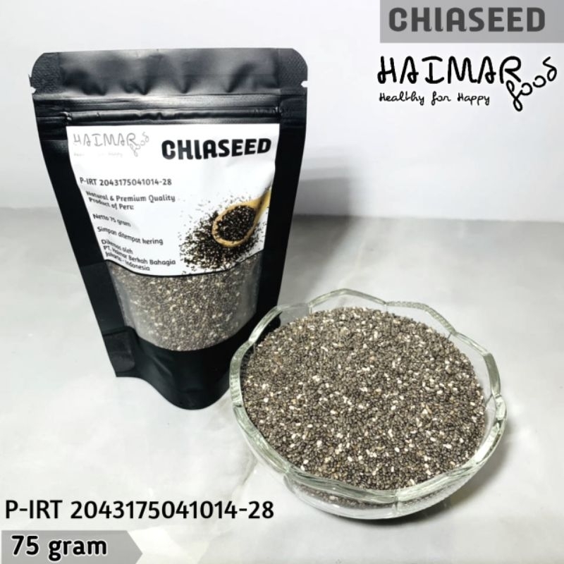 

Chiaseed - Biji Chia 75 gr gram, Standing Pouch - HAIMAR food