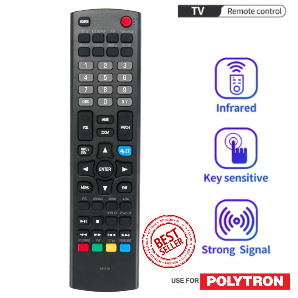 REMOTE POLYTRON TV LED POLYTRON 81I191 CINEMAX