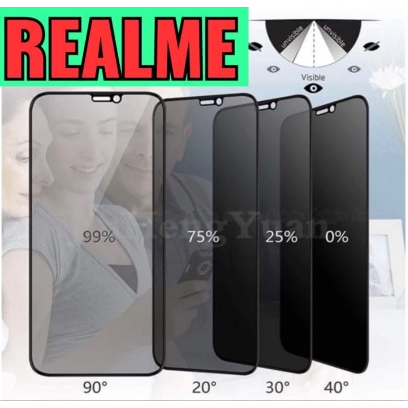 TG KACA Tempered Glass Anti-Spy Realme C3 / C11 2020 / C11 2021 / C12 / C15 C20 C20A C21 C21Y C25 C25S C25Y C30 C30S C31 Realme C33 Realme C35 / Realme 5 5i 5S 6i / Realme 2pro 3 3pro 5pro / Realme Narzo 10 10A 20 20A 30A 30i 50A / Realme Q X2 XT, X Lite