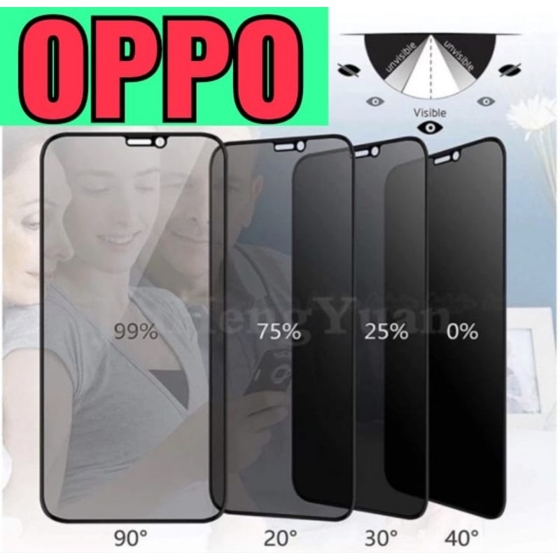 TG KACA Tempered Glass Anti-Spy OPPO A5 2020 / A5S / A7 / A8 / A9 2020 / A11 / A11K / A12 / A12S / A15 / A15S / A16 / A16E / A16K / A16S / A17 / A17K / A31 / A53S 5G / A54S / A55 5G / A56 / A57 4G / A77S / F9 / F9 Pro / A24 / A34 / A54 / V27 / V27E