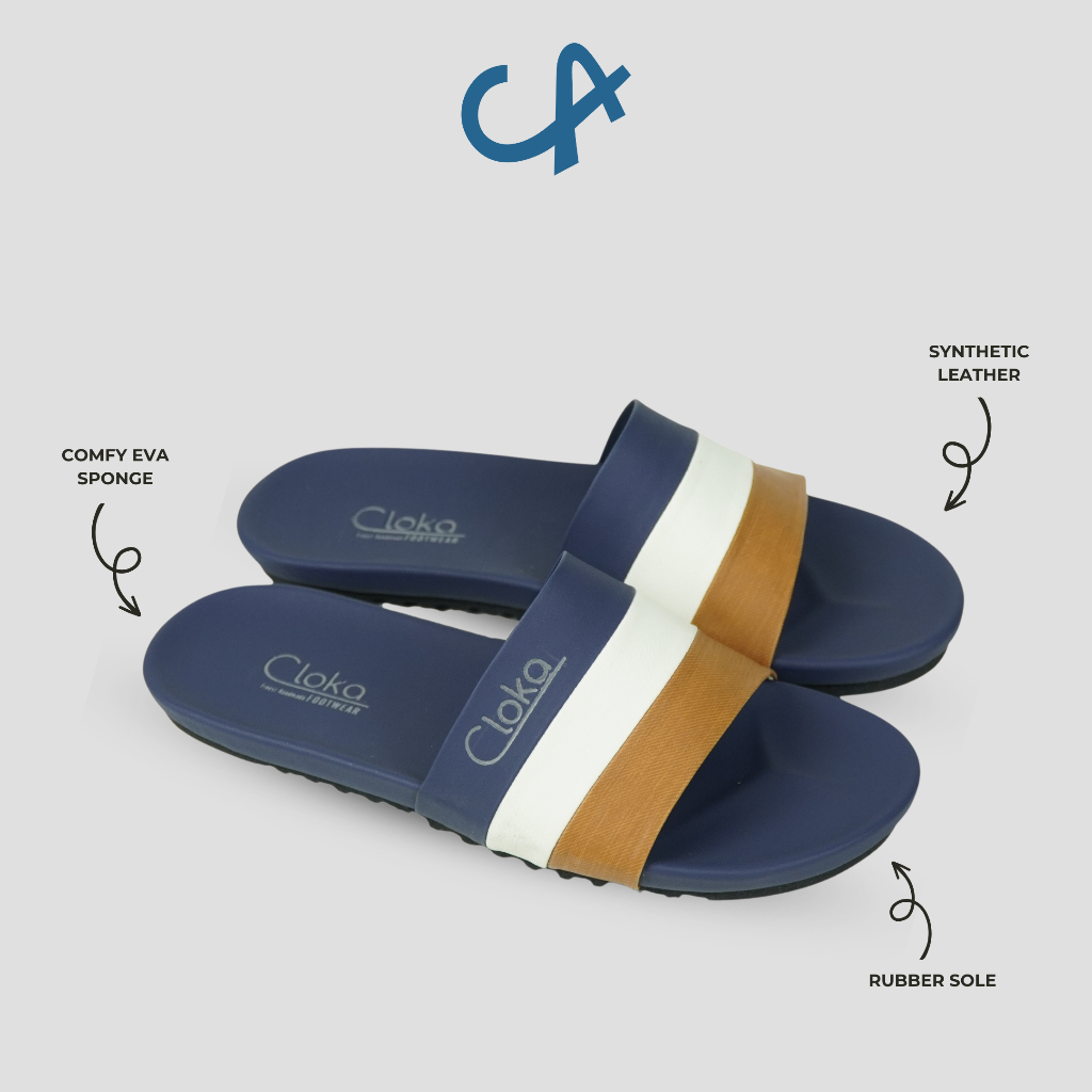 Sandal Selop Pria Kasual Santai Sendal Slide Slop Cowok Size Jumbo Flipflops Big Size Cloka Enea