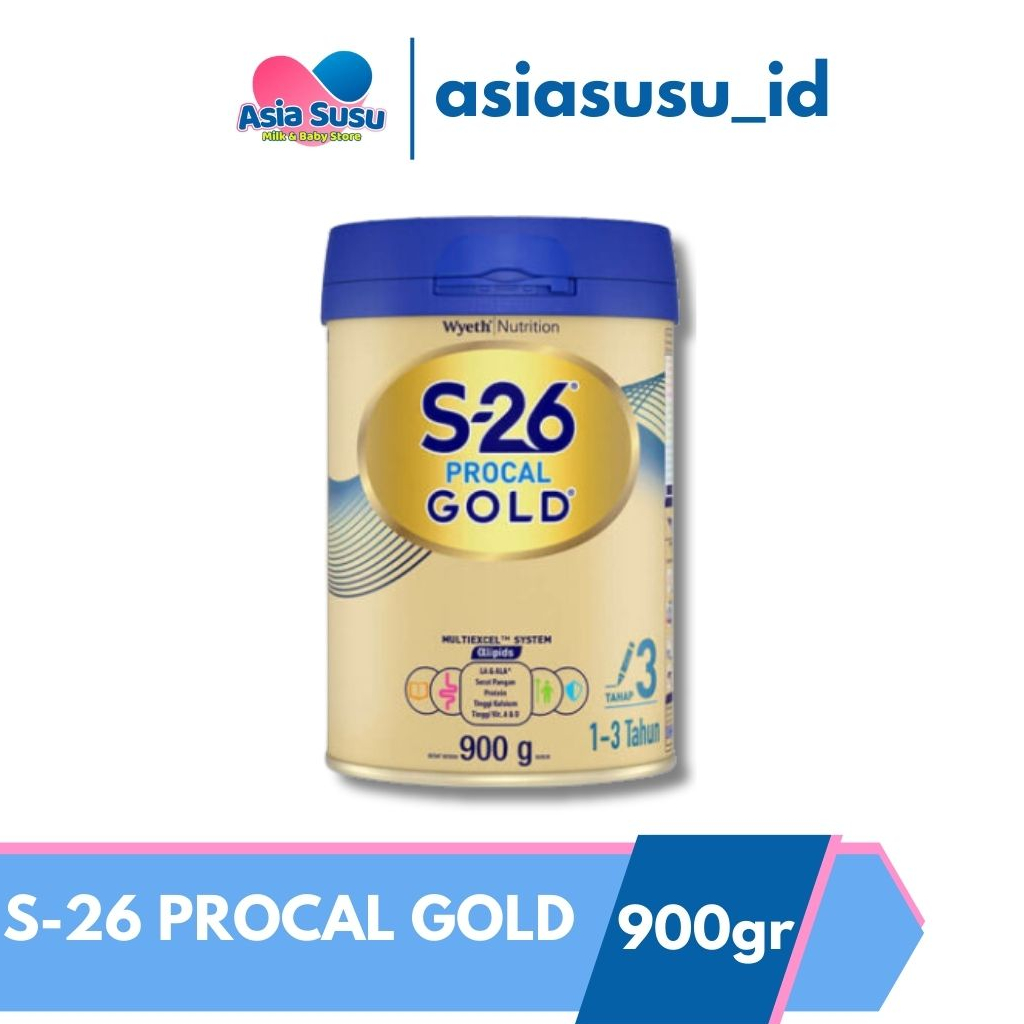 S26 PROCAL GOLD 3 900 GR - S-26 Procal GOLD Tahap 3 Vanila Susu Pertumbuhan Anak Usia 1-3 Tahun