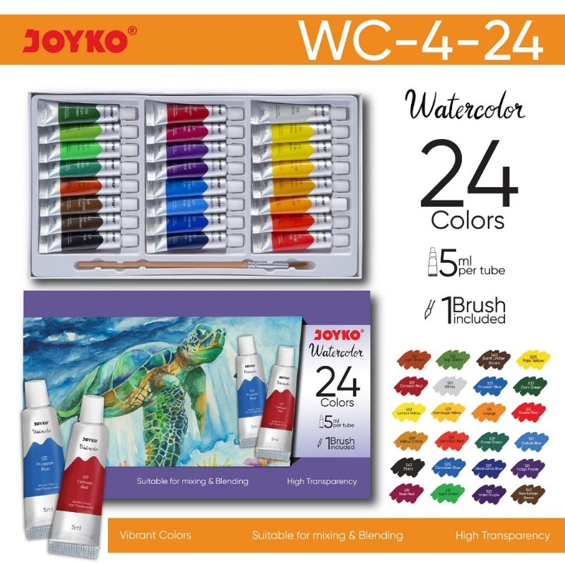 

Cat Air Watercolors Set Joyko 24 Warna WC-4-24