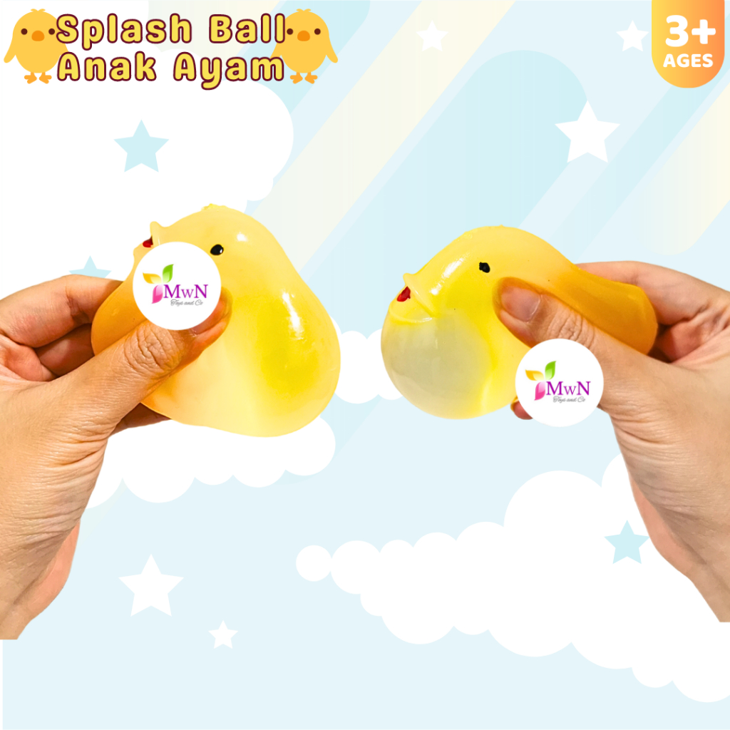 MWN Mainan Squishy Anti stress Splash Ball Anak Ayam / Itik