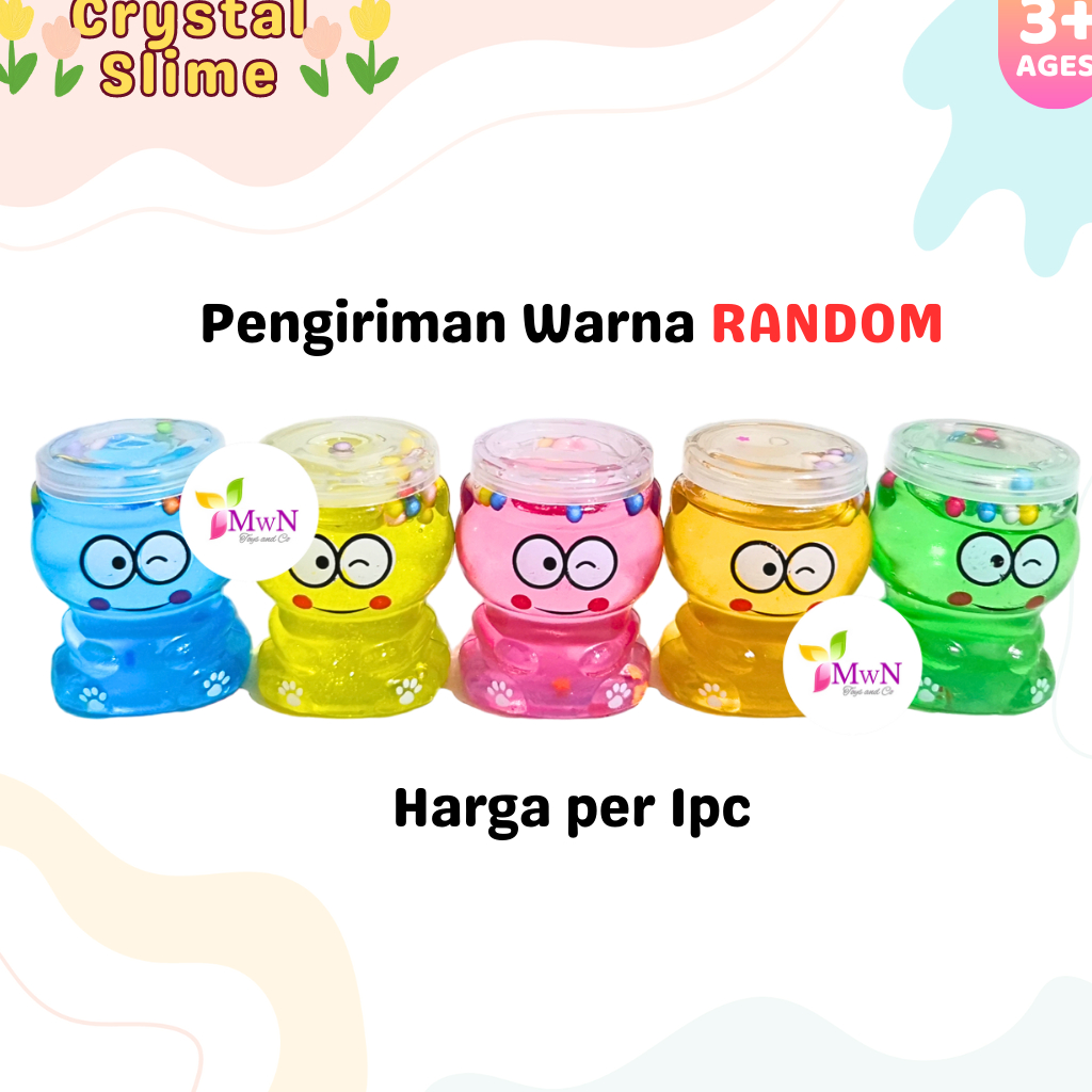 MWN Mainan Crystal Slime Bening Gliter Bentuk Keropii