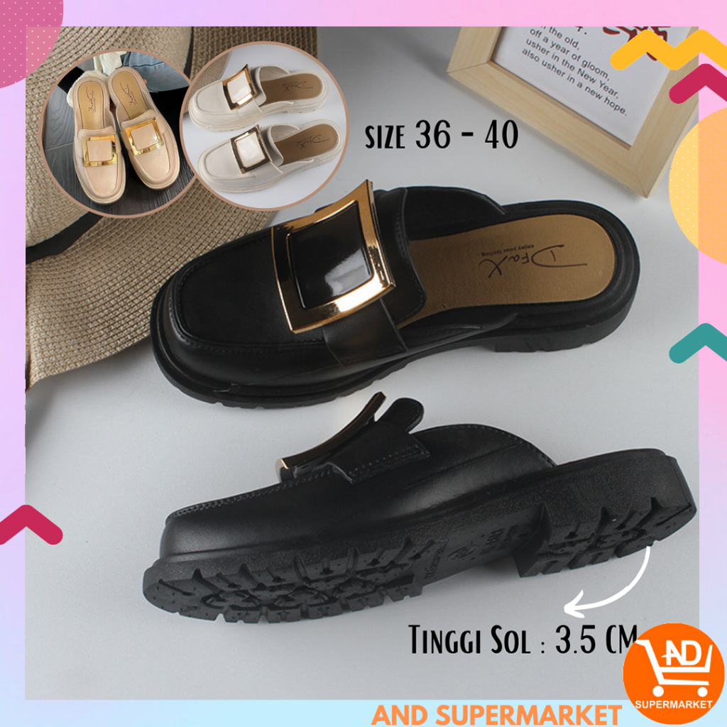 AND / COD / Sandal Wanita Import Sandal Perempuan Fashion Slip On Sendal Jalan Cewek Murah Sendal Wanita Cantik SPT-58