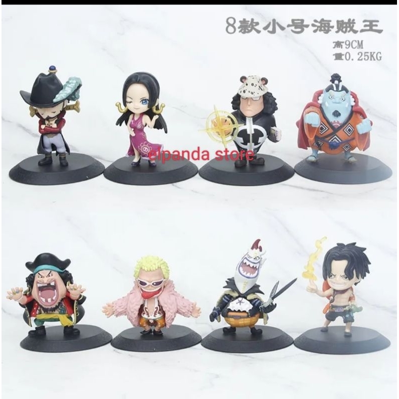 Topper Kue Anime One Piece Luffy Ace Boa PVC 8 Pc Set Figure