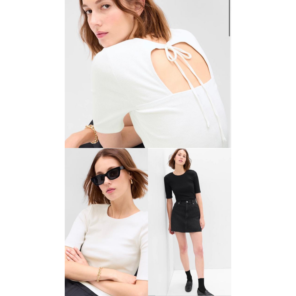 GAP Tie-Back Cutout Rib Tshirt