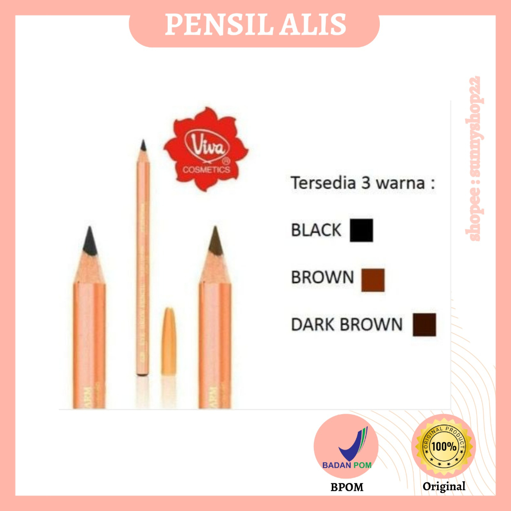 kosmetik bpom pencil alis viva eyebrow ori pensil alis natural untuk acara kondangan jalan pesta wis