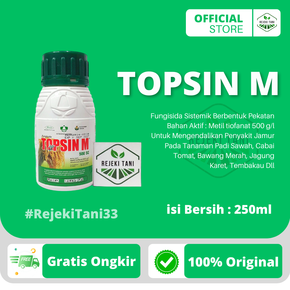Fungisida TOPSIN 500 SC 250ml Obat Pembasmi Jamur Seperti Embun Tepung Bercak Daun Antraknosa Pada T