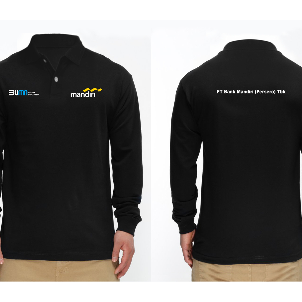 T-SHIRT KAOS LENGAN PANJANG BERKERAH BANK MANDIRI