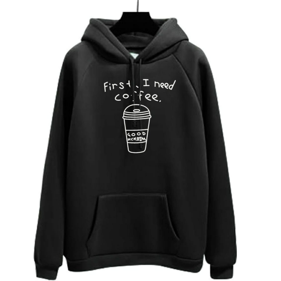 Parisdivarious Sweater Hoodie Jemper I Need Coffee Bahan Fleece Size S - XXL (Pria &amp; Wanita)