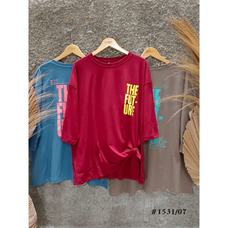 LD120 Kaos XXXL 3XL lengan 7/8 slit jumbo bigsize oversize combed cotton Combed