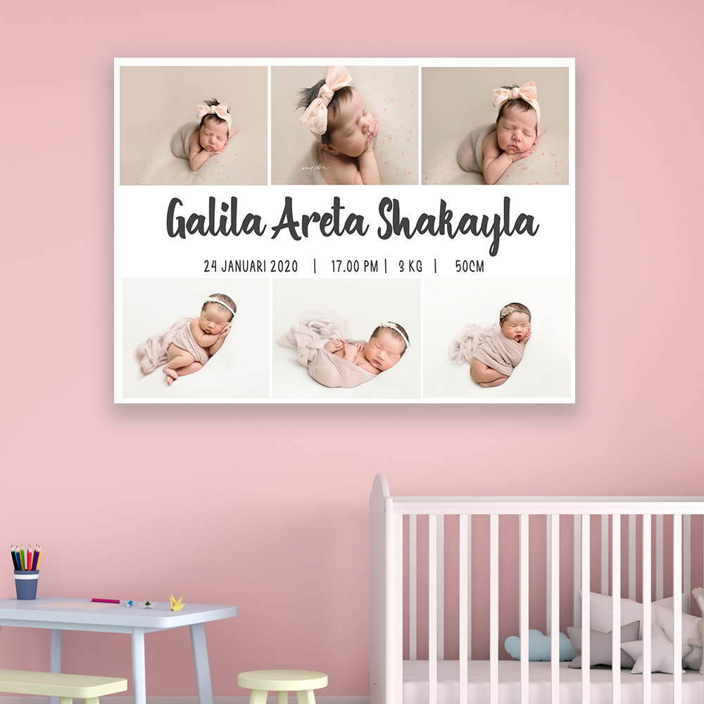 #71 Cetak Foto minimalis 12R Kolase Photowall Edit foto bayi newborn Desain aesthetic Hiasan Dinding Kayu