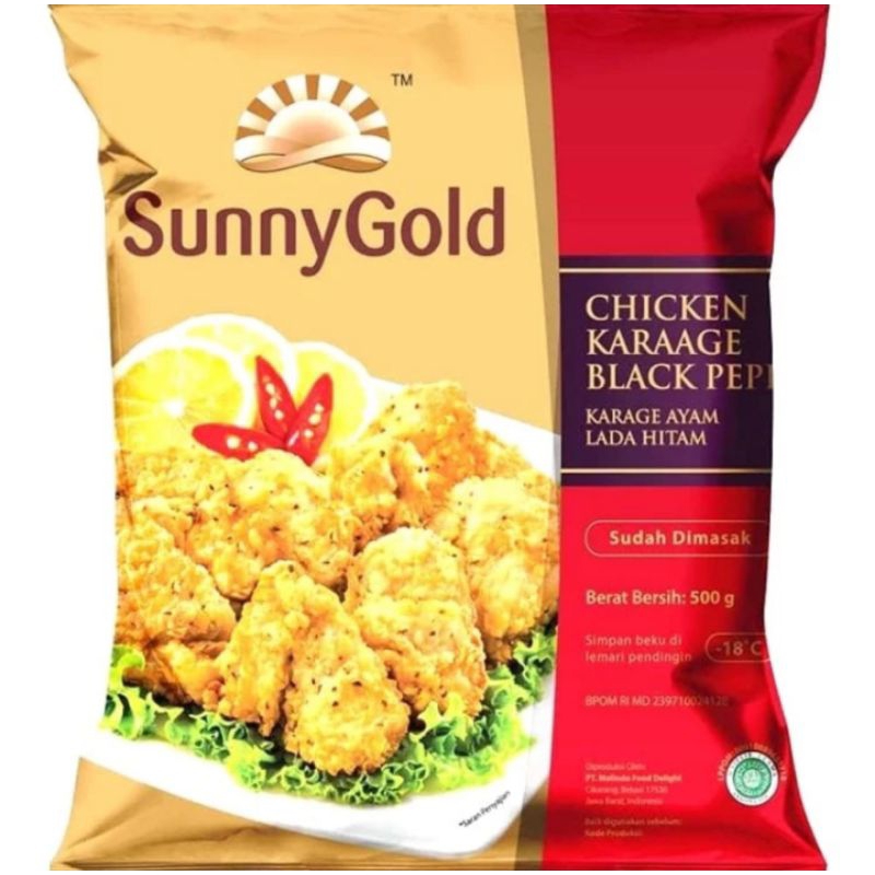 

Sunny Gold Chicken Karage Blackpepper 500gr / Ayam Karage Lada Hitam