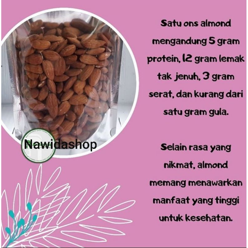 Kacang Almond Panggang 250gr Roasted Natural Blue Diamond