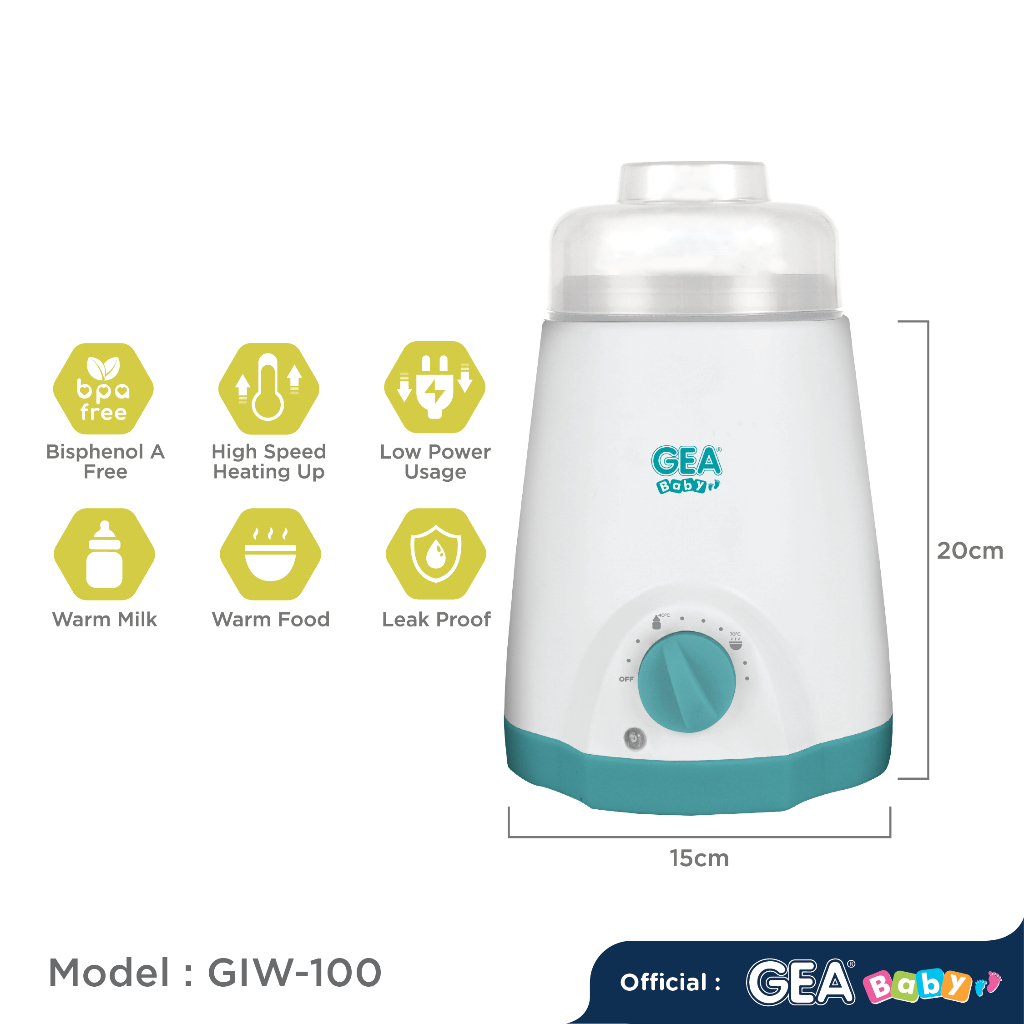 Makassar - GEA Baby Instant Bottle Warmer GIW-100 / penghangat botol susu / pemanas susu / pemanas makanan / sterilisasi uap