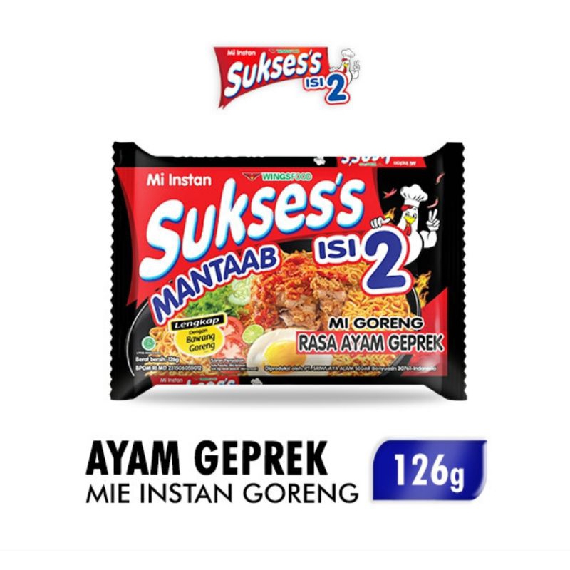 

Mie Suksess isi 2 Goreng Rasa Ayam Geprek