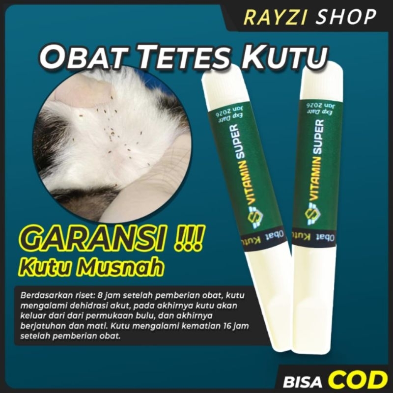 obat tetes kutu kucing dan anjing by vitamin super solusi pembasmi ,penghilang dan anti kutu 2ml