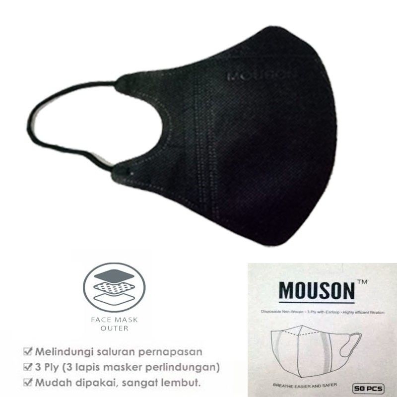 MOUSON MASKER DUCKBILL 1 BOX ISI 50 PCS / MASKER / DUCKBILL