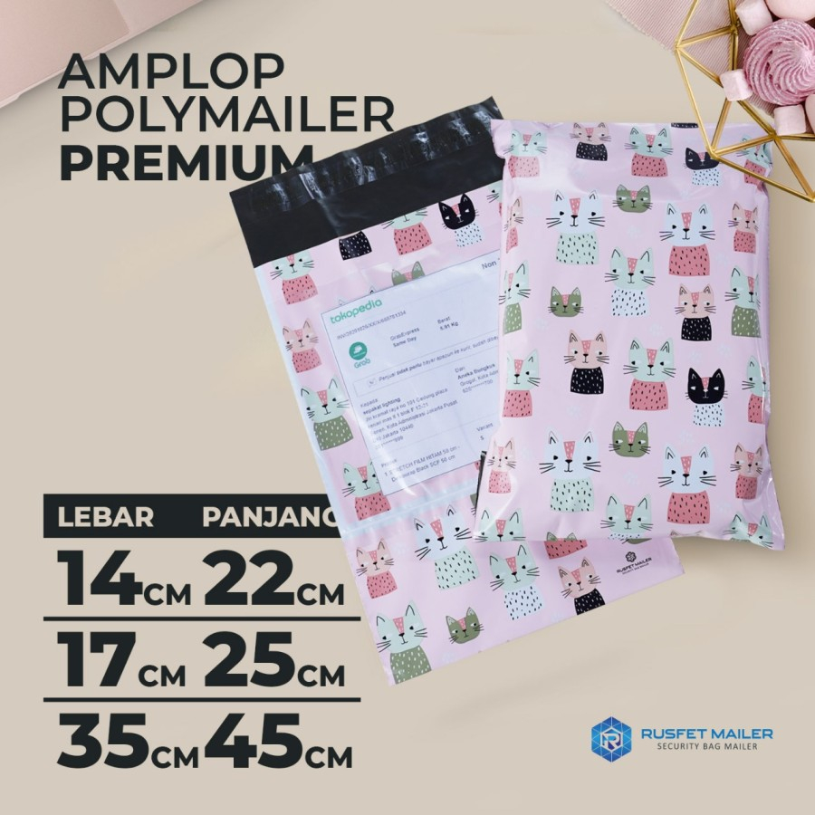 

AMPLOP PLASTIK POLYMAILER CUTTIE CAT 17cm x 25cm - 3 VARIASI (ADA KANTONG ALAMAT)