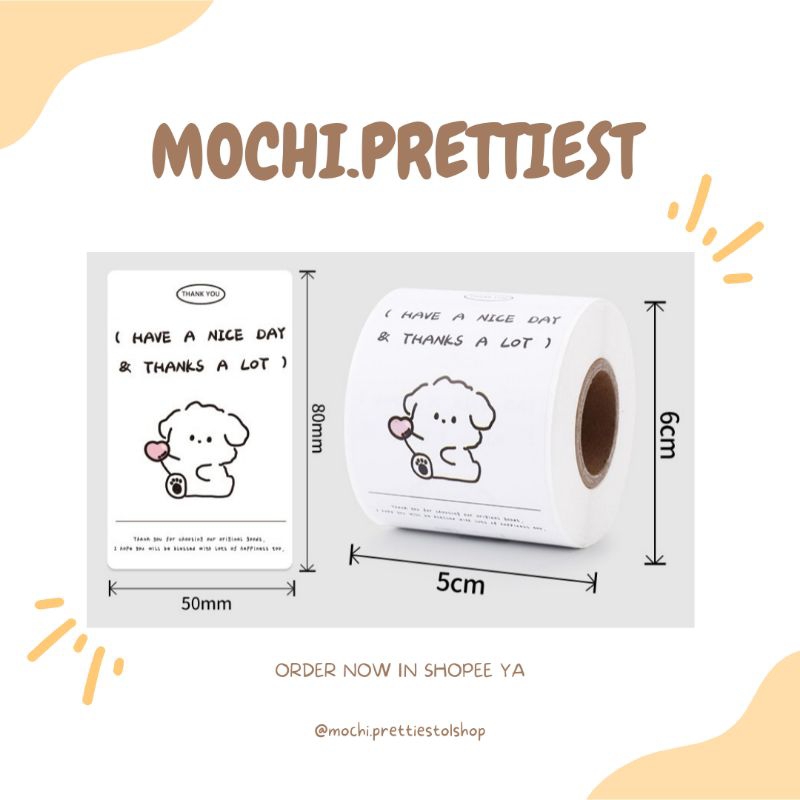 

|MC| Stiker 1 Roll / 100PCS Label Panjang Thank You | Stiker Packaging| Free Gift | Olshop